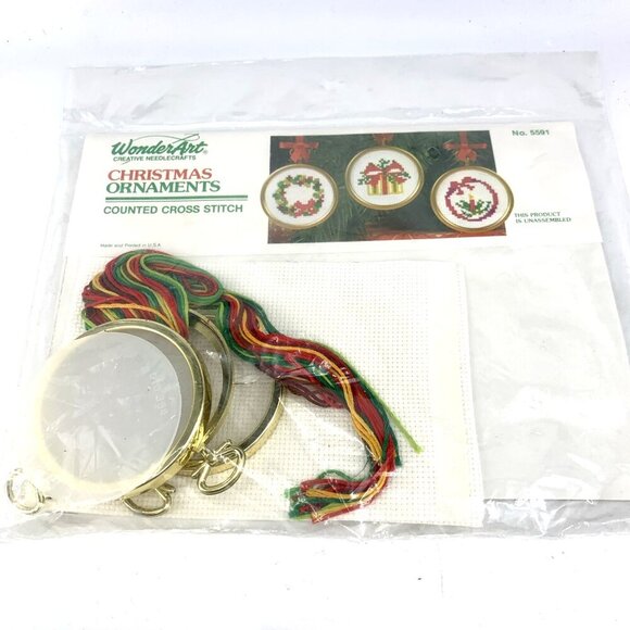 Stitchery Kits Lot of 3 Sunset Wonderart Needlepoint Ornaments Frameable Art NOS - Picture 6 of 7